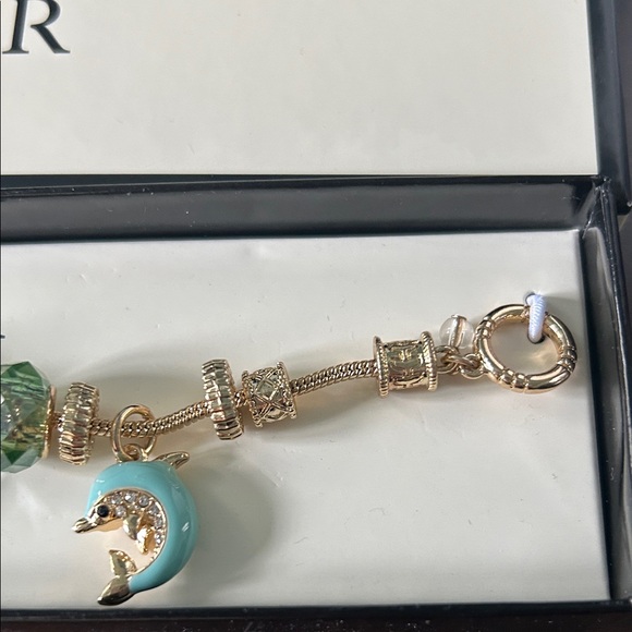 Napier Gold Bracelet with Green Charms - Picture 3 of 5